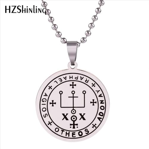 2018 New Stainless Steel Necklace Archangel Raphael Seal Pendant It is God Who Heals Jewelry Trendy Mens Jewelry HZ7