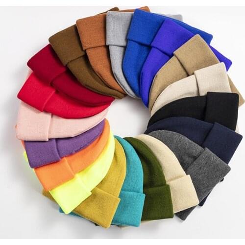 2021 Winter Hats for Women Men Beanies Knitted Fluorescent Beanies Hat Autumn Female Beanie Caps Casual Hip Pop Cap