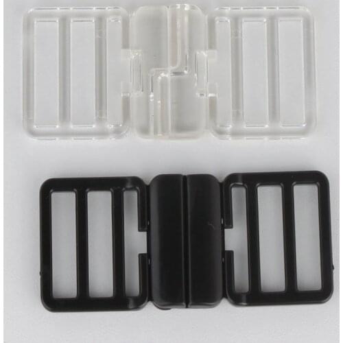 30 BIKINI CLIPS HOOK & SNAP PLASTIC CLASPS 20mm STRAP BRA FASTENER SWIMWEAR