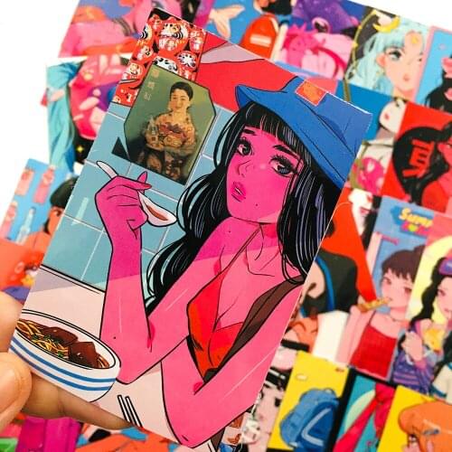 37pcs Vintage Retro Beautiful Girls Stickers Luggage Skateboard Suitcase Guitar Bottle Waterproof Graffiti Sticker Kids Toy