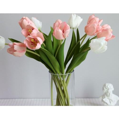 5Pc High-simulation Flower PU Tulip Moisturizing Bouquet Feel Real Touch Artificial Flowers Wedding Home Decoration Fake Flowers