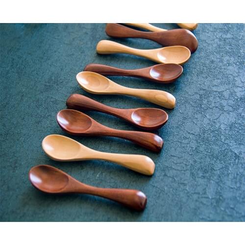 500pcs/lot Fast Shipping 12.5x2.5cm Natural Wooden Spoon Scoop Wood Tea Honey coffee Spoons