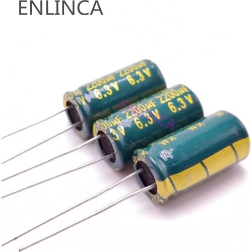 30pcs/lot 6.3V 2200UF 10*16MMLow ESR / Impedance high frequency aluminum electrolytic capacitor 2200UF 6.3V 10*16MM 6.3V2200UF