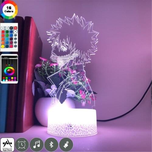 Anime Night Light LED Dabi Figure Desk Lamp Bedside Nightlight My Hero Academia Bedroom Decor Event Prize Gifts Kids App Control
