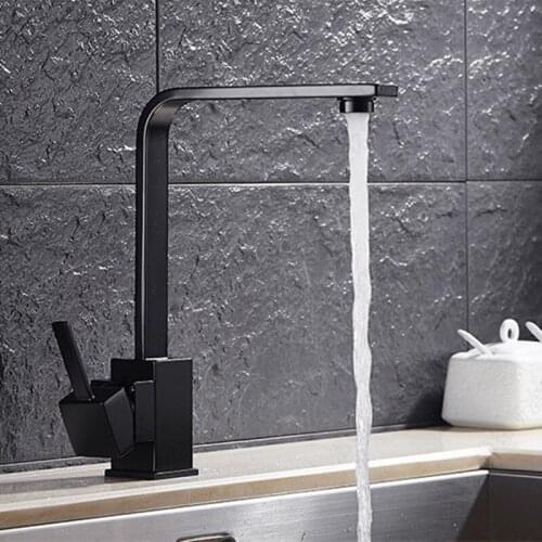 Free shipping Luxury single handle kitchen faucet with polished black kitchen sink faucet of solid brass kitchen water faucet