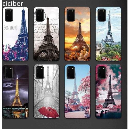 Eiffel Tower Case for Samsung A50 A51 A70 A71 A72 A21S A52 A02S A12 S10 S20 S9 S8 S21 Plus Ultra Note 20 10 9 Plus Soft Fundas