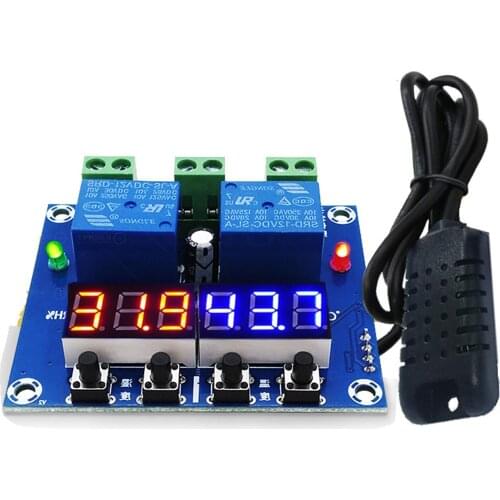 XH-M452 Digital Thermostat LED Temperature Humidity Control DC 12V Thermometer Hygrometer Controller Relay Module Probe AM2301