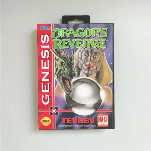 Dragons Revenge - USA Cover With Retail Box 16 Bit MD Game Card for Sega Megadrive Genesis Video Game Console