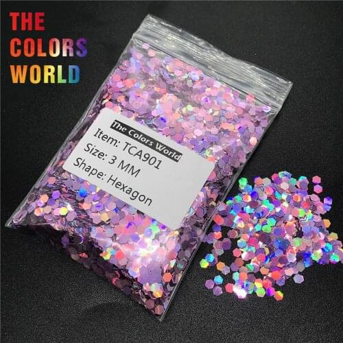 TCA901 Holographic Laser Peach Color Hexagon Shape Nail Glitter For Nail Art Decoration Nail Gel Makeup Facepaint DIY Accessorie