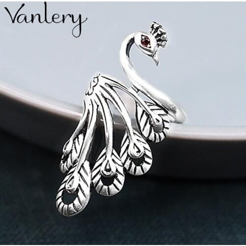 Luxury Brand Peacock Rings For Women Wedding Statement Jewelry Valentines Gifts Lover Finger Ring