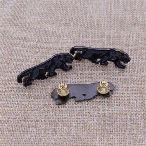 Metal Leopard Shape Black Finish Badges