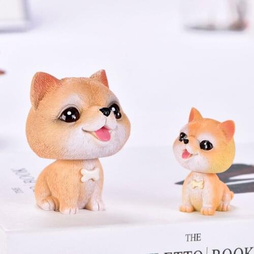 New Dog Animals Model Boxer Bulldog Schnauzer Puppy Figurines Cute Miniature Educational Car Decor Toys For Kids Gift