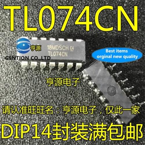 50Pcs TL074 TL074CN DIP-14 Operational amplifier with low power consumption in stock 100% new and original