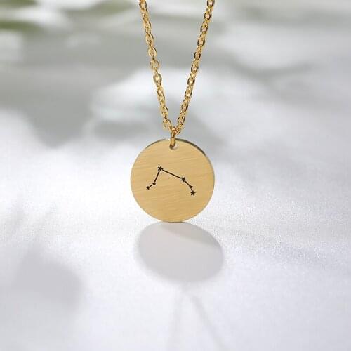 Twelve Constellations Charms Necklace Leo Aries Taurus Gemini Cancer Virgo Libra Scorpio Sagittarius Capricorn Aquarius Pisces