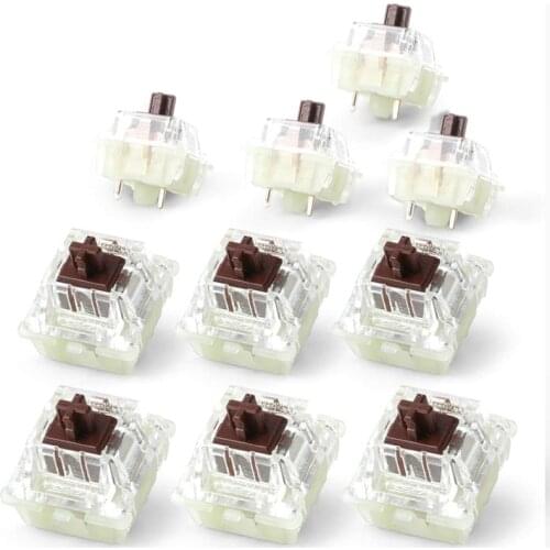 RGB Switch for Cherry Mx Keyswitches Keymodule Mechanical Keyboard Switches,Brown 3 Pin 10PCS,45CN Actuation Force