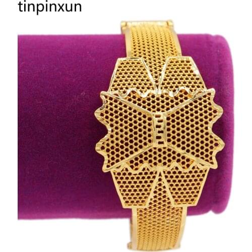 PINXUN Dubai Bangle for Women Gold Color Bracelet Jewelry Ethiopian Bangle African Arab Indian Cuff Bangles Gifts