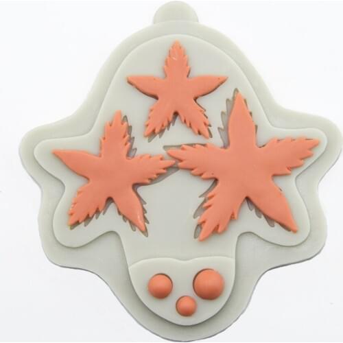Food Grade Five Petal Leaf Fondant Cake Silicone Mold Ball Bead Mold Chocolate Mold