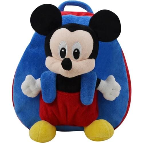 Disney 27CM Mickey Plush Doll Childrens Cartoon School Bag Anime Mickey Mouse Backpack Removable Plush Doll for boy Gift ZFY083