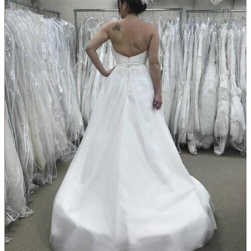 Simple Plus Size Wedding Dresses Sweetheart Zipper Back Appliques Bridal Gowns A Line Summer Garden Wedding Dress Custom Made