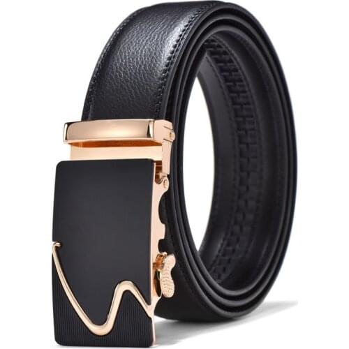 2020 new fashion man belt brand luxury gifts for men personality metal automatic buckle solid color belts