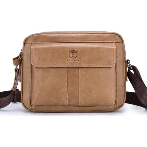 Crazy horse cowhide leather man handbag shoulder slung bag casual genuine leather cross section ipad male bag messenger bag