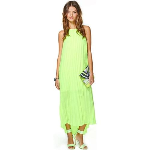 Temperament Goddess Model Back Cut Out Organ Pleated Skirt Chiffon Front Short Back Long Dress