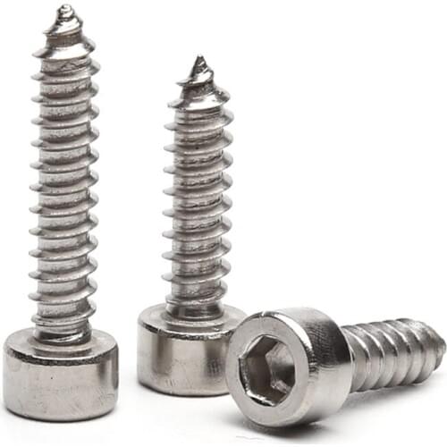 304 Stainless Steel Inner Hex Cylinder Screws Hexagon Head Self TappinScrew Bolt Fastening Nail M5 M6 M8