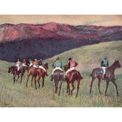 High quality Oil painting Canvas Reproductions Racehorses in a Landscape (1894) By Edgar Degas hand painted