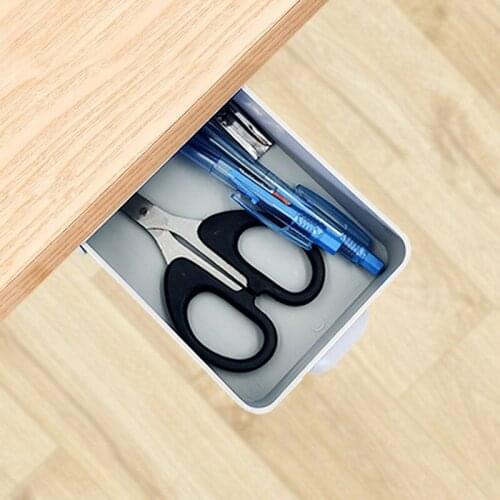 Under The Desk Drawer Storage Drawers Key Box Student Stationery Hanging Hidden Pen Case Pasted Barrel Office Stationery Box