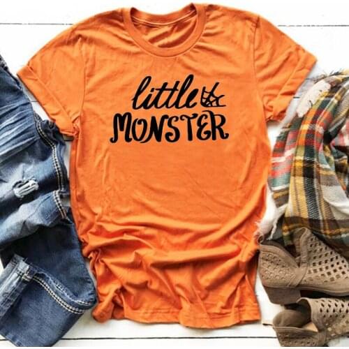 Little Monster Tshirt Plus Size Women Spider Web Halloween Shirts Casual Womens 2020 Monster Graphic Tees Aesthetic Tops
