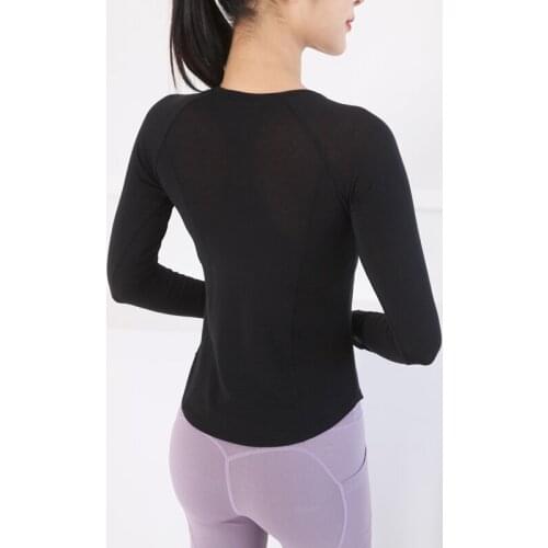 Women Yoga Seamless Top Super Soft Long Sleeve Shirt Solid Color High Stretchy Workout Tops Sports Wear for Women Gym T-Shirts