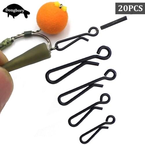 20PCS Carp Fishing Rig Link Clips Hook Bait Connector Clips for Carp Fishing Rigs Hooklink Clips Carp Fishing Tackle Accessories