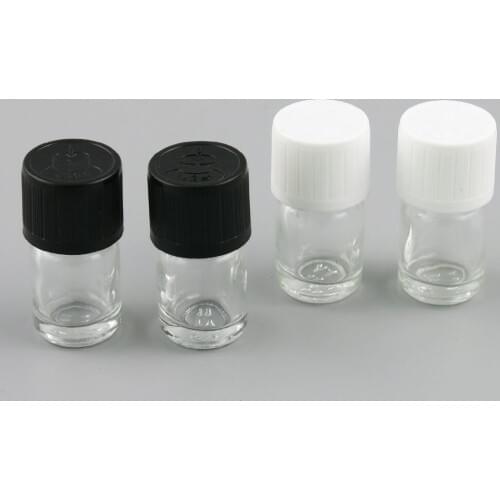 300 x3ml Transparent Clear glass essential oil bottle containers Packaging with Childproof Cap and Stop