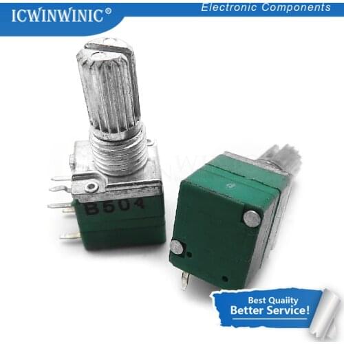 5piece RV097NS 500K single linked potentiometer B500K with a switch audio 5pin shaft 15mm amplifier sealing potentiometer