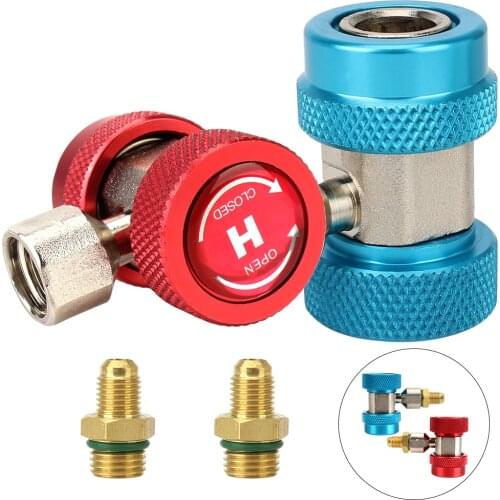 Car Accessories 2Pcs R134A High Low Car air conditioner fluoride converter Quick Coupler Connector Adapter Adjustable