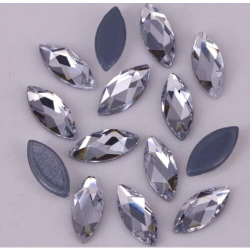 Free Shipping! High Quality 8x3.5mm Crystal Clear Marquise Hotfix Rhinestones / Iron On Flat Back Crystals