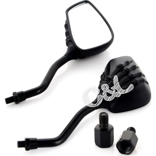 Black Skeleton Motorcycle Skull Hand Claw Shadow Rearview Side Mirrors Fit for Honda Suzuki Harley BMW Kawasaki