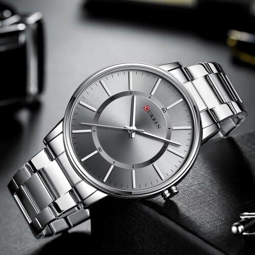 CURREN Mens Luxury Stainless Steel Gold Watch Top Brand Fashion Casual Relogio Masculino Quartz Watch Man Business Watches Mens