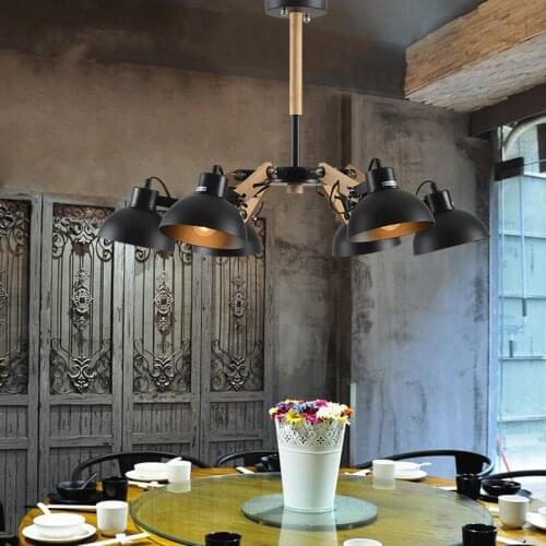 Wooden LED chandelier turned to modern ceiling lighting dining room living room bedroom ceiling lamp