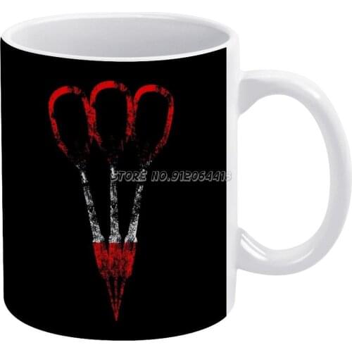 Darts Print Coffee Mugs Ceramic Personalized Mugs 11 Oz White Mug Tea Milk Cup Drinkware Travel Mug Darts Vintage Triple20 Bulls