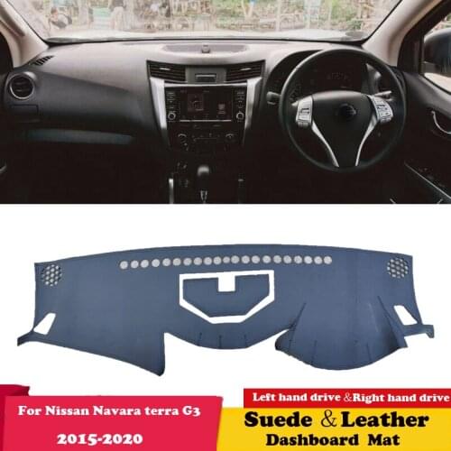 For Nissan D23 NP300 Navara terra G3 2015-2020 Leather Dashmat Dashboard Cover Pad Dash Mat Carpet Car-Styling Accessories Suede