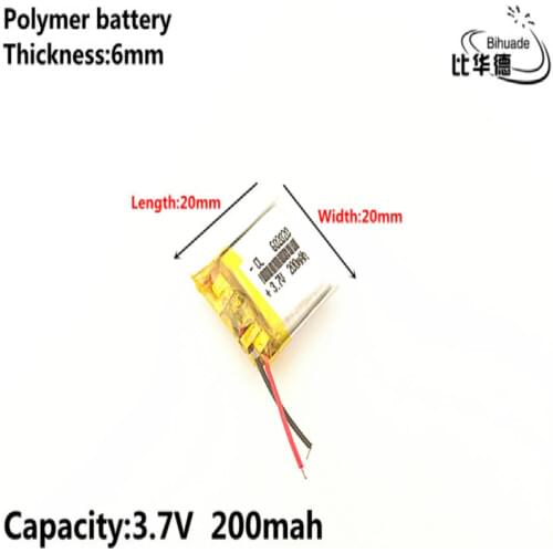 Best battery brand 602020 3.7V 200mah 062020 high-capacity lithium polymer battery Bluetooth speaker toys