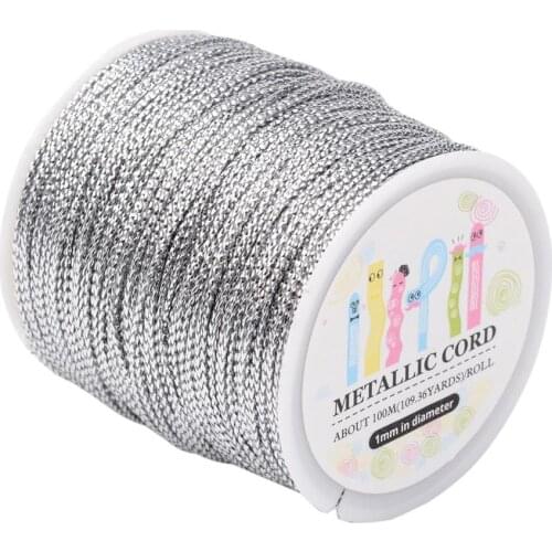 100m/roll Jewelry Braided Thread Metallic Cords for DIY Gift Box Packaging Card Decorating Beading Jewelry Crafting