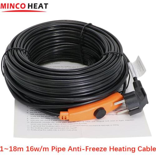 220V Type Water Pipe Protection 16w/m Anti-freeze Pipe Heating Cable Pipe Frost Protect Heating Cable With Inteligent Controller