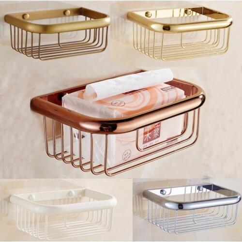 Wall Mounted Antique/Black/Gold/Chrome/White Bathroom Brass Bath Shower Shelf Soap Basket Holder Paper holder building material