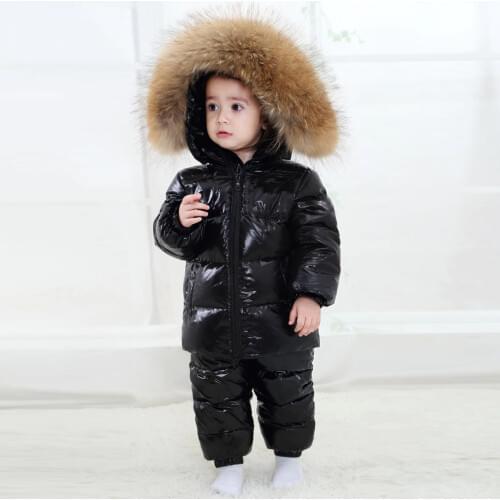 2020 New Childrens Clothing Set Russia Winter Thicken Snowsuit 2-6y Boys 90% White Duck Down Clothes Girls Winter Outfit Jacket