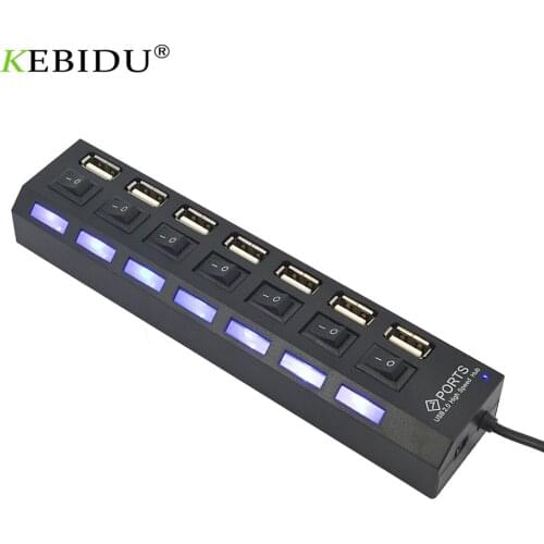 New Multi 4/7 port USB Hub 2.0 Adapter High Speed 7 Ports Hub USB On/Off Switch Portable USB Splitter For Computer Laptop