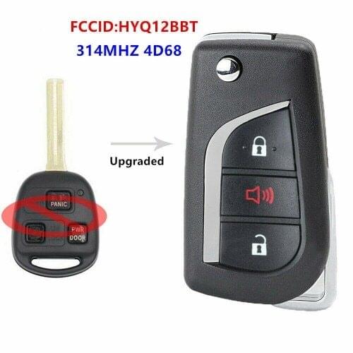 KEYECU Upgraded Remote Key fob 314MHZ 4D68 Chip for Toyota FJ Cruiser FCCID: HYQ12BBT