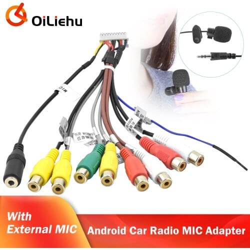 OiLiehu Android Car Stereo Receiver Radio Car Accessories RCA Output Wire Aux-in subwoofer microphone Adapter Cable Universal