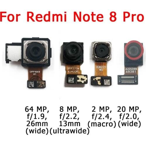 Original Front Rear Back Camera For Xiaomi Redmi Note 8 Note8 Pro Main Facing Camera Module Flex Cable Replacement Spare Parts